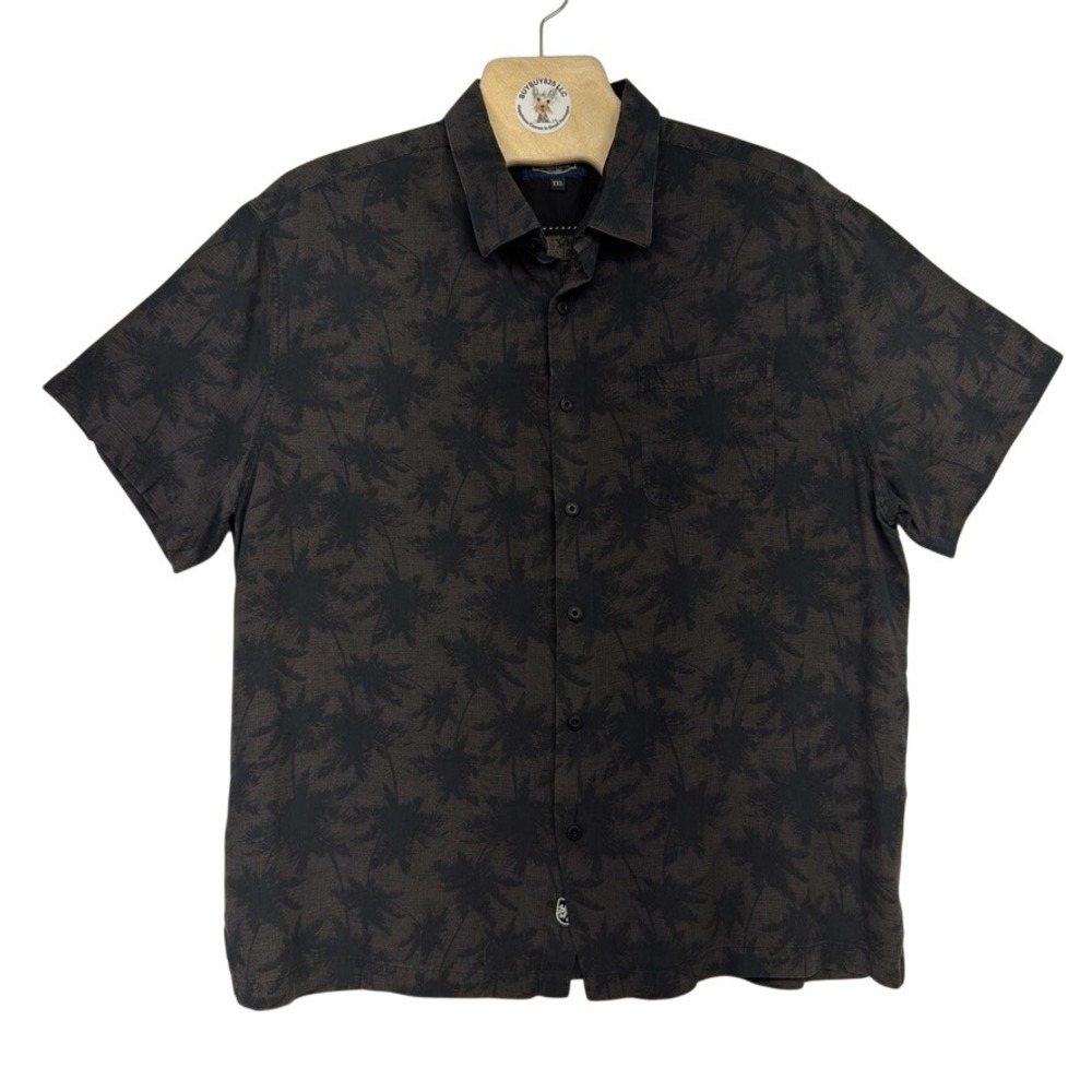 Nat Nast Men's XXL Silk Cotton Palm‎ Print Resort Shirt Short Sleeve